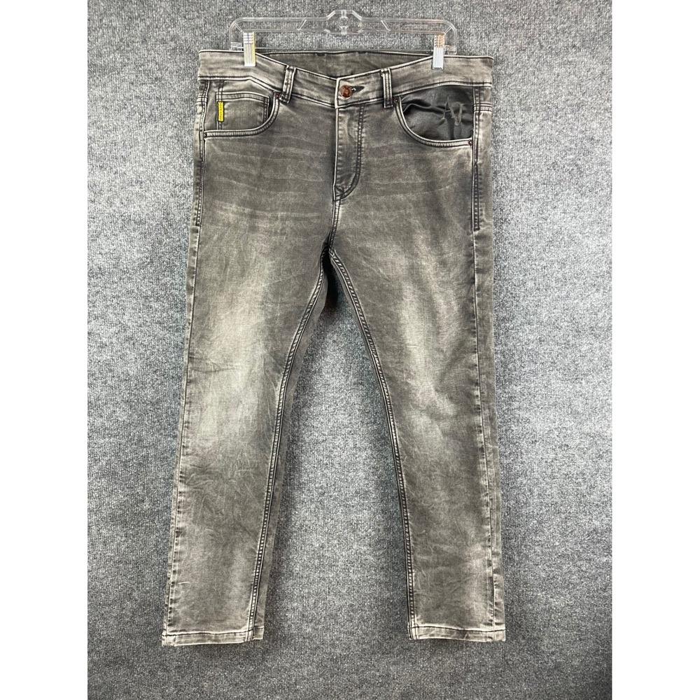 Armani Jeans Denim Pants Mens 34 Gray Excellent Slim Fit AJ Logo Washed Trousers
